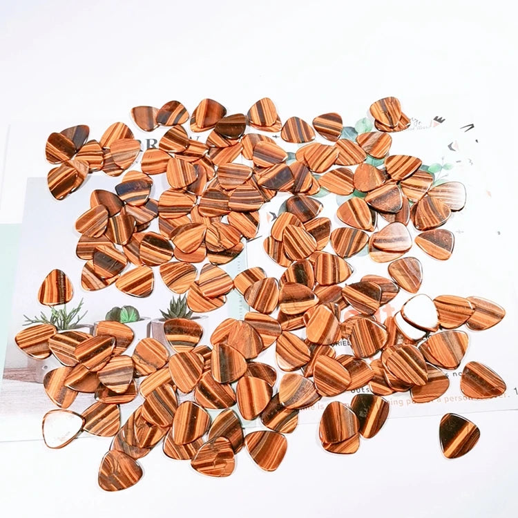 DIY Wholesale Assorted Colours Various Crystal Yellow Tiger Eye Guitar Picks Gem Stones