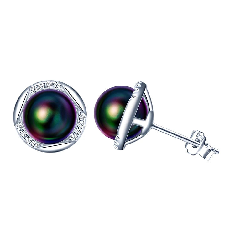 Women Color Pearl Earrings Designer 925 Silver Classic Vintage Fashion Jewelry Stud Earrings