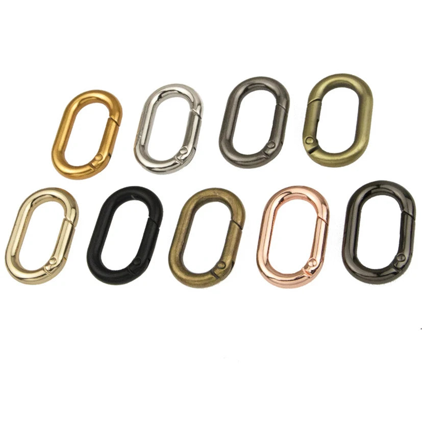Deepeel KY624 13/16/20/25mm Handbag Hardware Accessories Oval Spring Clasp Bag Strap Buckles O Ring Buckle
