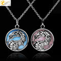CSJA Wholesale Vintage Jewelry Round Healing Crystal Quartz Natural Stone Pendant Chinese Dragon Necklace for Women H122