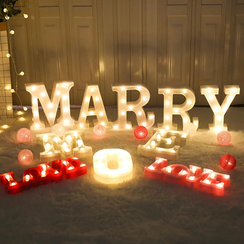 LED  Light Letters   for  Wedding  Valentine's Day Proposal Birthday Party