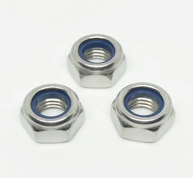 DIN982 Galvanized Blue M4M5m6M8M10M12 Nylon Insert Lock Sealing Nut Hexagon Back Nuts Nylon Lock Thin Jam Nyloc Locking Nut