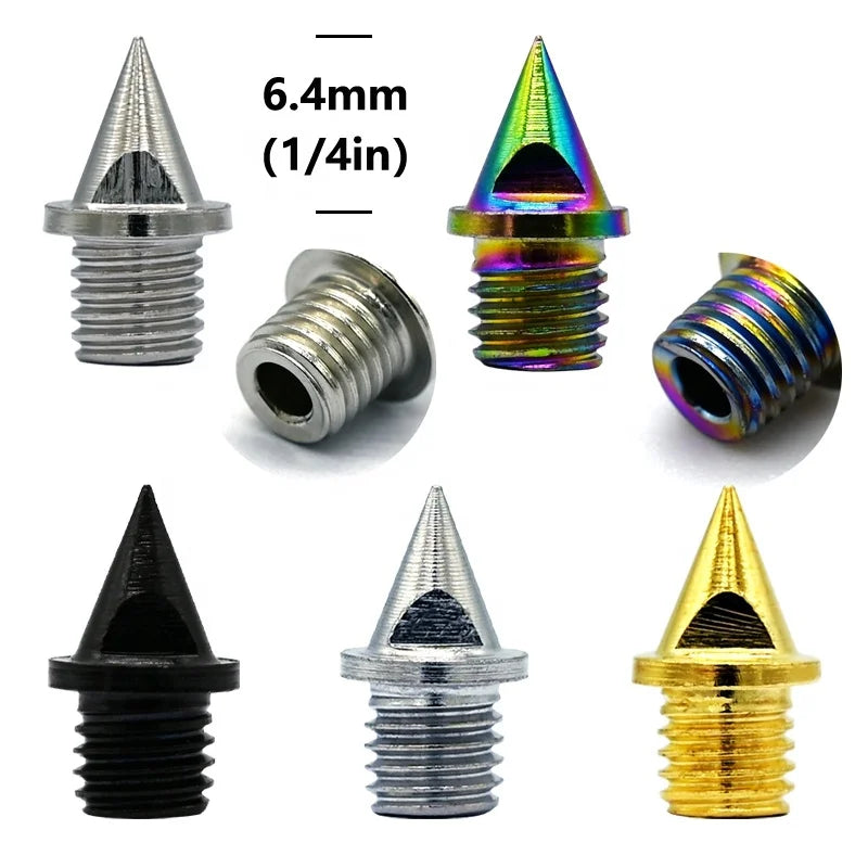 Track and Field Spikes 1/4" Length Pyramid Track Spikes Shoe Replacement for Track Sprint Cross Country High Hardness Steel