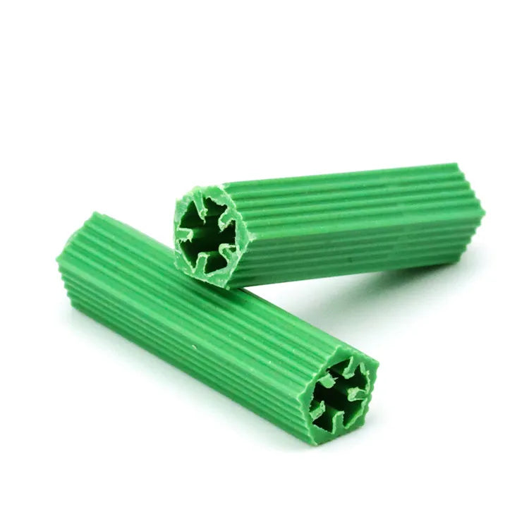 NINDEJIN JS-L Stock PP Plastic Expansion Pipe Green Wall Plug M6*26 Drywall Self Tapping Screw Nylon Anchor High Load Capacity