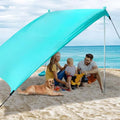 WOQI 33 Easy Set up UPF50+ Four Sandbags Summer Beach Tent Sun Shelter Canopy for Outdoor