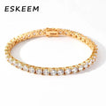 Wholesale Fashion 18K Gold Plated Tennis Bracelet 3-6MM Cubic Zirconia CZ Diamond Iced Out Hip Hop Jewelry for Men Women Gift
