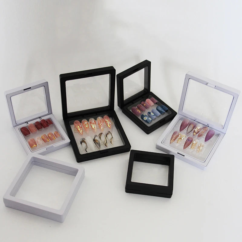 Classic Design Plastic Press on Nails Empty Packaging clear Box Press Nail Tips Case False Nail Container Storage Box