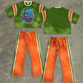 High Quality Man Tshirt Custom Screen Printing Tshirt and Pants Set Acid Wash Vintage Oversized T Shirt Set for Men