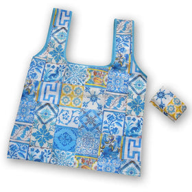Under Waist Shaped Reusable Folded Pouch Roller Retract square Folding Nylon Polyester Big Shopping Bag for Supermarket