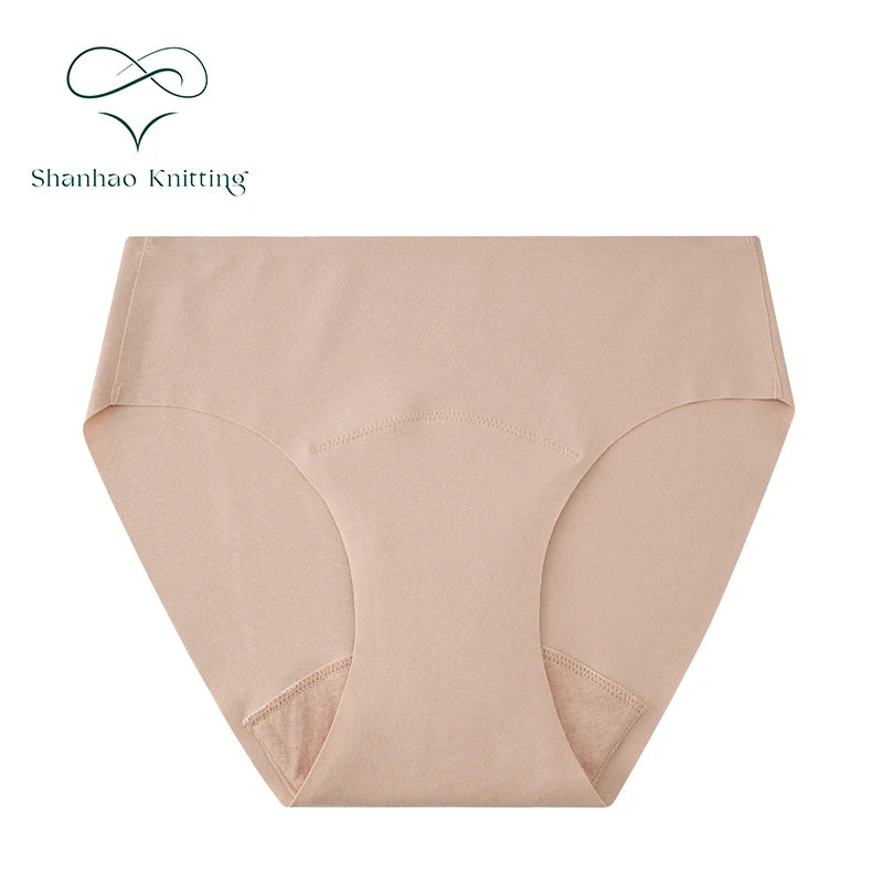 Shanhao OEM Reusable Organic Cotton Pads Leakproof Panties Seamless Postpartum Laser Cut Menstrual Period Panties for Women