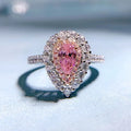 Hot-selling 925 Sterling Silver Zirconia Pear-Shaped 4*7mm Teardrop Two-Tone Ring for Women
