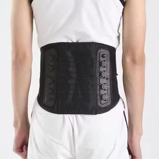 HKJD Drawstring Pulley System Adjustable Ergonomic Spine Lumbar  Waist Lower  Back Brace Support Orthosis LSO for Pain Relief