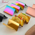 Kitchen Restaurant Taco Trays Food Plate Mexican Tortilla Pancake Racks Stainless Steel Taco Holder
