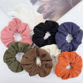 Customize New Design Korean Women Simple 11cm Hair Scrunchies Velour Fashion High Elastic Hair Band for Women Thick Pony-tail