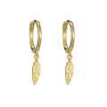 925 Silver Platinum Plated Feather Hoop Dangle Earrings for Women Engagement Wedding Party Anniversary Gift Fashion