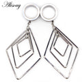 Alisouy 2PC 6-25MM Stainless Steel Ear Plugs & Tunnels Dangle Expansion Stretched Flesh Body Jewelry for Wedding Engagement