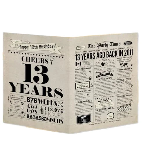 Unique Funny Vintage Custom Photo Printed Newspaper  Greeting Cards for Boy Girl Birthday Party Event Invitation Favors