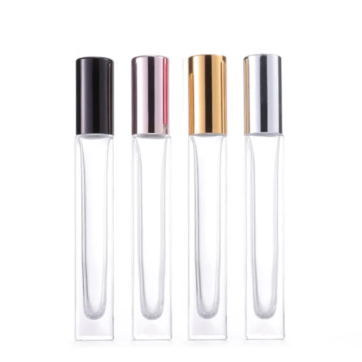 Luxury Travel Cosmetic Packaging 10ml Jade Roller Rectangle Essential Oil Bottle Perfume Roll on Bottle