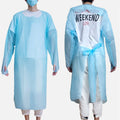 New Design Disposable Apron with Long Sleeve Thumb Loop Half Back Sky Blue Color