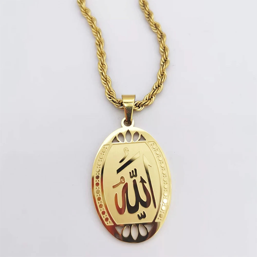 Religious Necklace Islamic Jewelry Muslim Collares De Acero Inoxidable Por Mayor Men's Jewelry Islamic Necklace