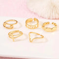 Wholesale Fashion Women's Jewelry Rings Brass 14K Gold Plated Open Adjustable Rings