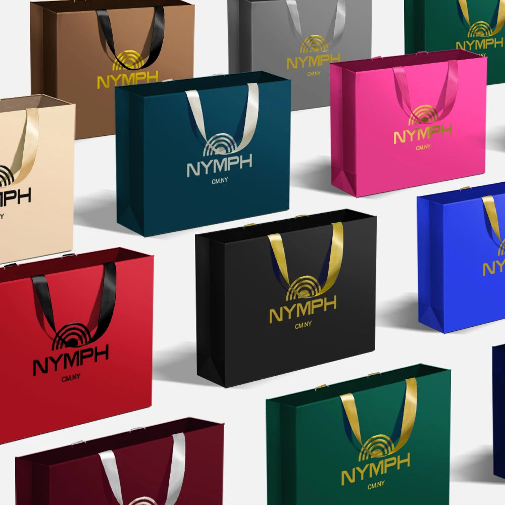 Wholesale Custom Printed Brand Logo Design Promotion Luxury Clothing Retail Gift Shopping Jewellery Paper Bag With Handle