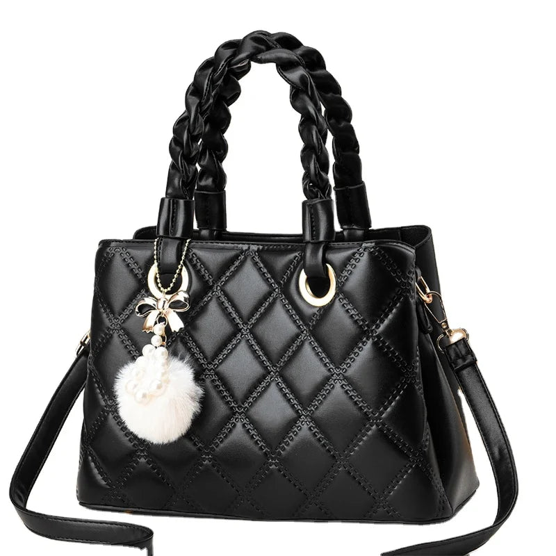 BTL-14618New Rhombus Embossed Fashion Ladies Leather Handbag Designer Handbag