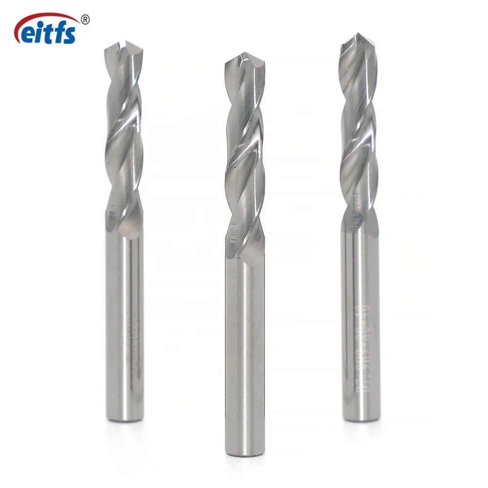 High Polished Tungsten Carbide Twist Drill Bit Straight Shank 0.005mm Tolerance 2/3 Flute for Metal Drilling 4-40mm Dia CNC