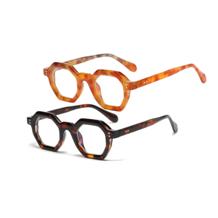 Thick Chunky Frame  Irregular Eyewear Men Name Transparent Designers Unique Marbled Texture Eyeglasses