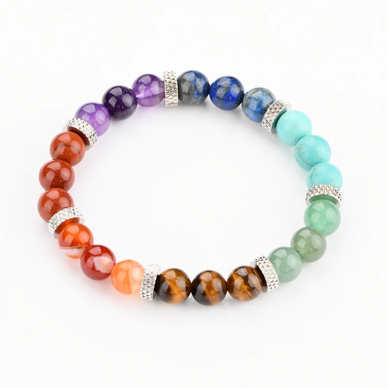 Hight Quality Handmade 8mm Natural Semi-Precious Gem Stone Chakra Round Bead Bracelet for Women Necklace Jewelry