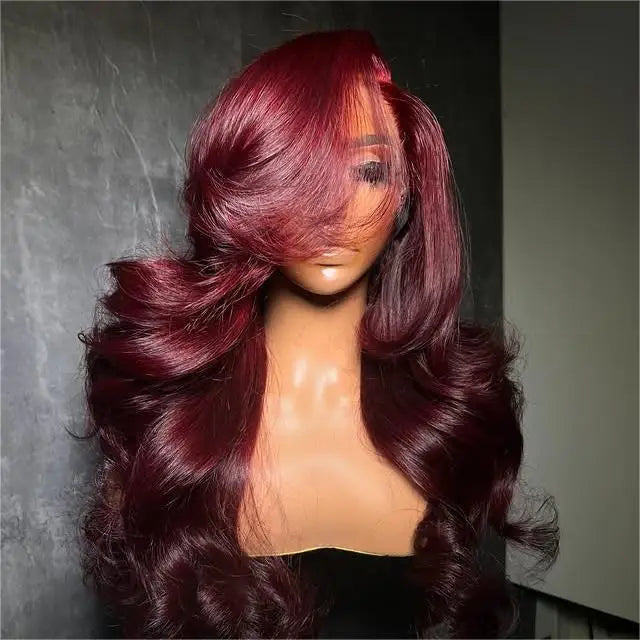 99J Transparent Glueless 13x4 Raw Vietnamese Human Hair Wig Pre-Plucked for for Small Cap Long Women's Wig