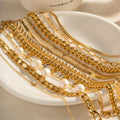 Women's Summer Style Waterproof Stainless Steel Anklet with 18K Gold Plating Freshwater Pearls Jewelry for Beach Parties