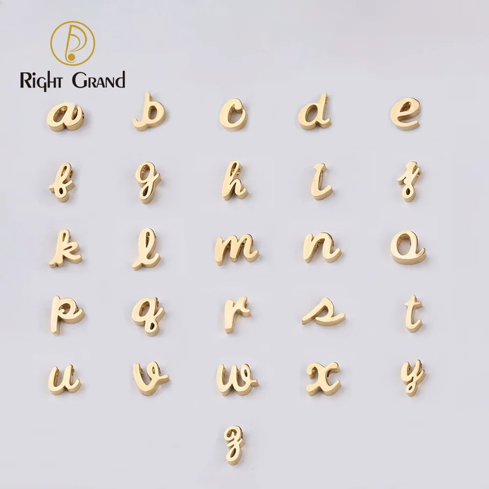 Jewelry Manufacturer Wholesale Stainless Steel Initial Charms Diy 26 Letter Alphabet Pendant for Necklace Bracelet