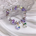 Pulseira Com Perolas Handmade Jewelry Summer Purple Crystal Beaded Bracelet Fruit Flower Charm Pearl Bracelet for Women