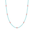 Fenny Wholesale 18K PVD Plated Elegant Boho Mint Blue Handmade Pearl Stackable Chain Stainless Steel Necklace for Women