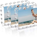 Clear Acrylic Photo Frame Scalloped Frames Freestanding for Desktop Display