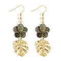 2026 Fashion Hawaiian Fashion Flower Charm and Leaf Small Gold Earrings Designs for Girls
