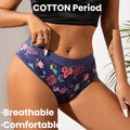 Floral Pattern Thong Styles Cotton Period Panties Breathable Menstrual Underwear 4 Layer Leakproof Menstrual Panties