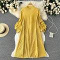 African Fashion Casual Pleated Skirt With Pressed Pleated Floral Sleeves Dress Women Summer Loose Pleated Skirt