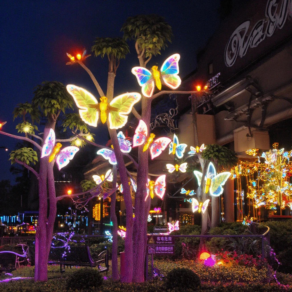 Momovalley Outdoor LED Butterfly with Lights Movement IP65 Waterproof Event Party & Holiday Decoration for Restaurant & Events
