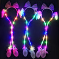 Fashion Dynamic Party Balloon Hat Rabbit Ear Cute Rabbit Ear Hat Mesh Gauze HAT Gift LED Light