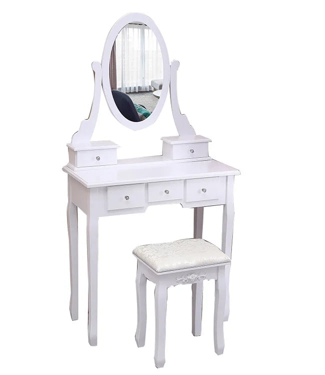 Makeup Set Dressing Table Euro Style Wood Bedroom Furniture Carton Modern Furniture Customized Solid Wood Makeup Mirror 5-7 Days