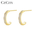 Wholesale Gift Women Fashion Trendy Minimalist Jewelry Simple Hoop CZ Earrings Silver 925 Earrings Sterling Silver Huggies
