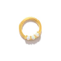 925 Silver Earrings Three Opal Gold Plated Ear Buckle Hoop Earrings for Women Body Piercing Jewelry