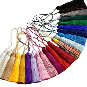 100 Pieces 13cm/5-Inch Silky Handmade Soft Tassels Floss Bookmark Tassels With 2-Inch Cord Loop for Jewelry Making