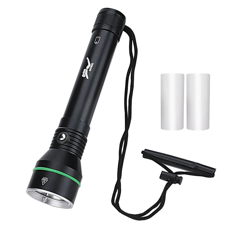 Professional Diving Flashlight 2000 Lumens Diving Torch Aluminum Alloy High Power Lighting 110M Waterproof IPX8 18650 Battery