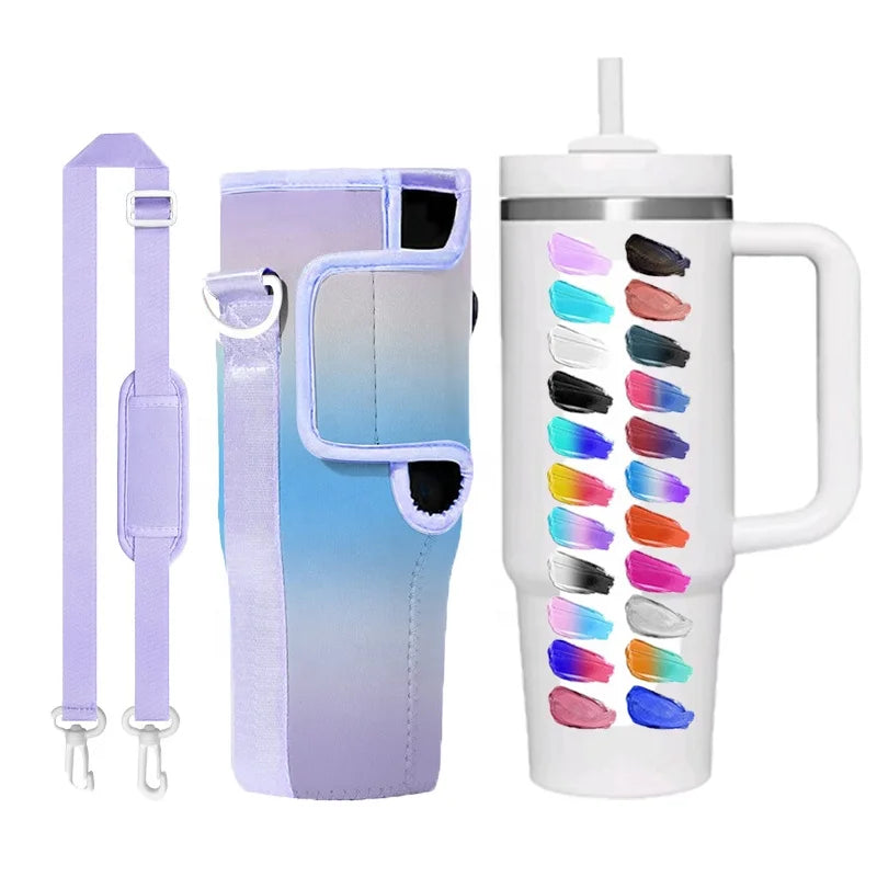 New Stainless Steel 40 oz Car Cup Large Capacity Vacuum Insulation Cup Portable 40oz Tumbler With Sleeve