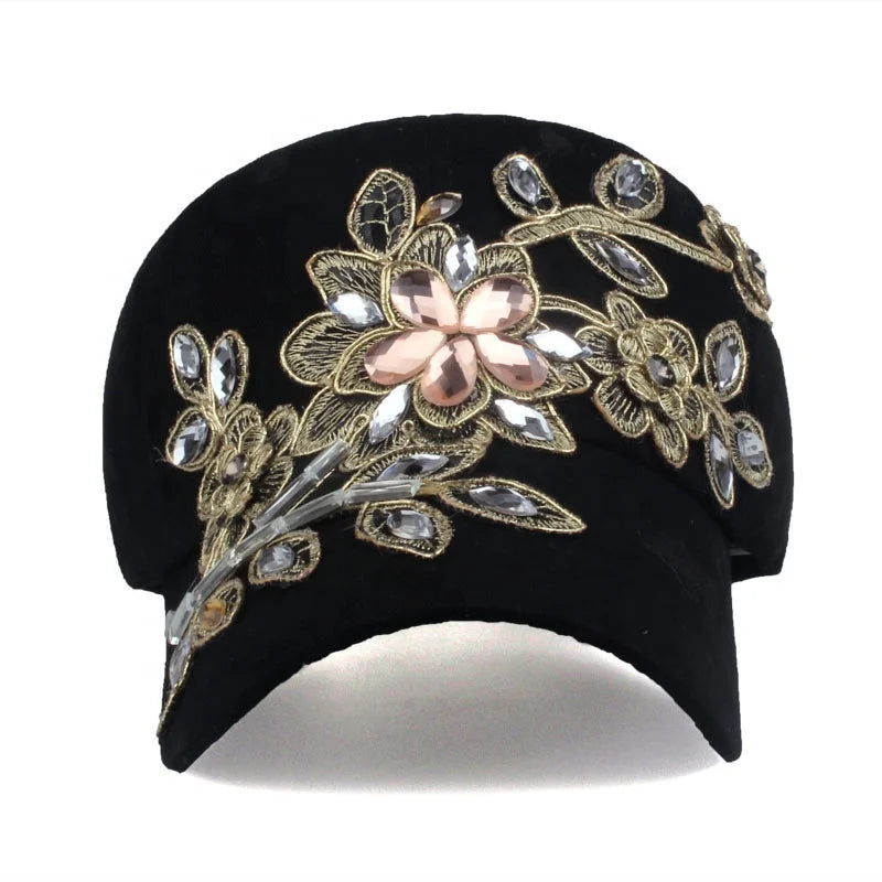 Wholesale Trendy Luxury Sport Hats Cowboy Bling Rhinestone Baseball Caps for Men Business Applicable with Puff Printing