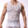 S-3XL Thin Breathable Mesh Men's Tank Top Elastic Personalized Hollow Through Clothing Men's Muscle Versatile for Men