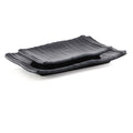 Unbreakable Japanese Restaurant Dinnerware 10.5 Inch Black Matte Rectangle Melamine Sushi Plate